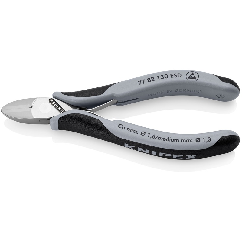Knipex 77 82 130 ESD Electronics Diagonal Cutters ESD with multi-component grips 130 mm