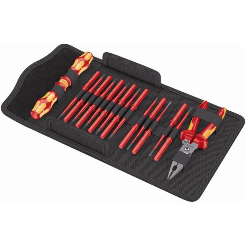 Kraftform Kompakt VDE Interchangeable Extra Slim 1 17 Piece Screwdriver Set with 6-in-1 Knipex VDE Pliers