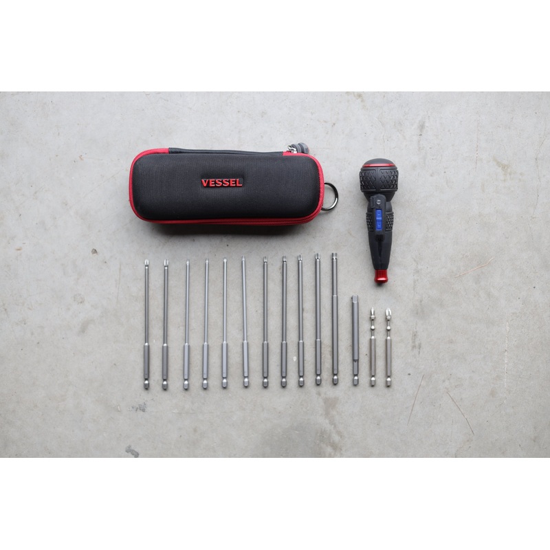 Vessel Rechargeable Ball Grip Screwdriver No.220USB 14 Piece kit with Case