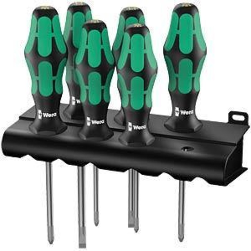 Wera Kraftform Plus Lasertip 335/350/355/6 SL/PH/PZ 6 Piece Screwdriver Set