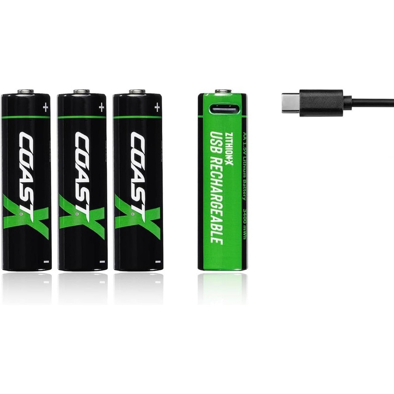 Coast 4pc Pack - Rechargeable AA ZITHION-X Batteries
