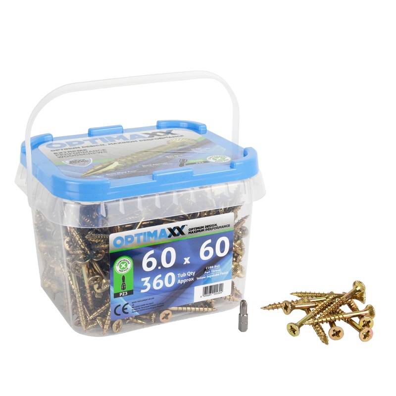 Optimaxx MaxiTub of 360 6.0 x 60 mm Partial Thread Woodscrews