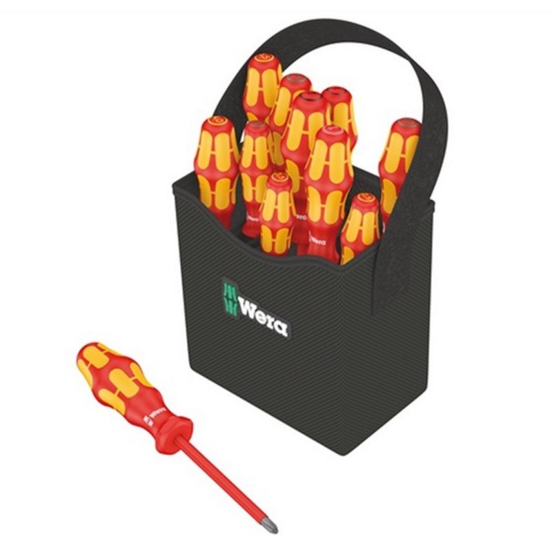 Wera 05004310001 Kraftform 2go 100 VDE 1000v 12 Piece Screwdriver Set in Tool Quiver