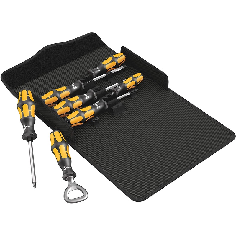 Wera 05137813001 Kraftform 900/7 Set 3 VDE 7 Piece Hammer Thru Chiseldriver Screwdriver Set Pozi/Slotted