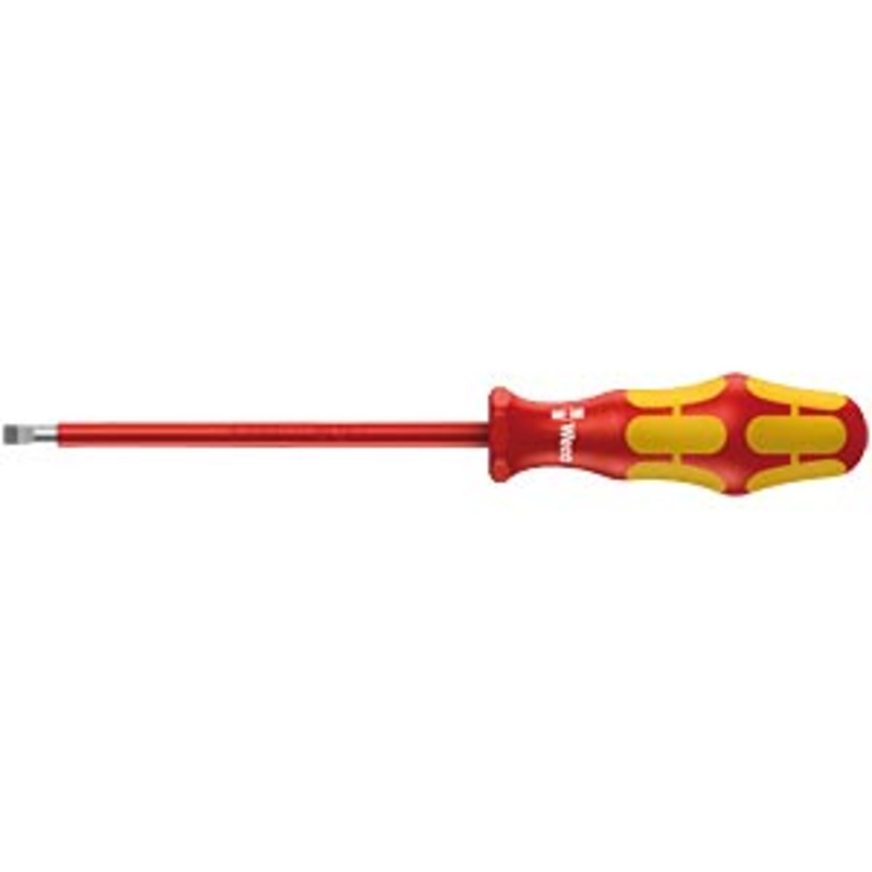 Wera Kraftform Plus VDE 160i SBVDE Insulated Screwdriver for Slotted Screws 0.6 x 3.5 x 100 mm