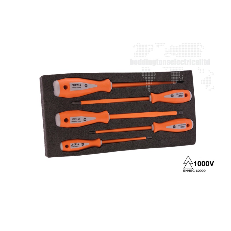Boddingtons Electrical Insulated 5 Piece Screwdriver Set 2 including Slotted and Pozi 110702