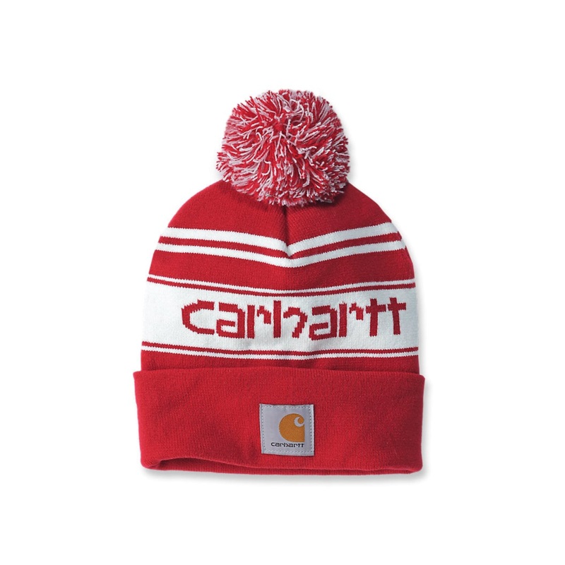 Carhartt Knit Pom-Pom Cuffed Logo Beanie