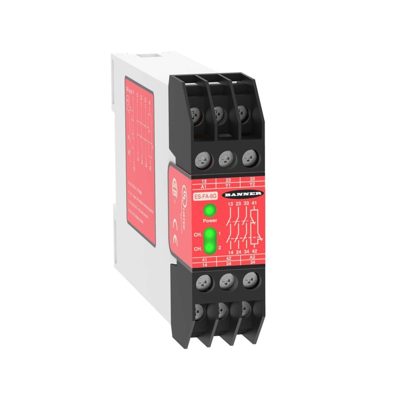 Banner 55579 | ES-FA-6G | Safety Relay Module for E-Stop/Rope Pull/Interlock