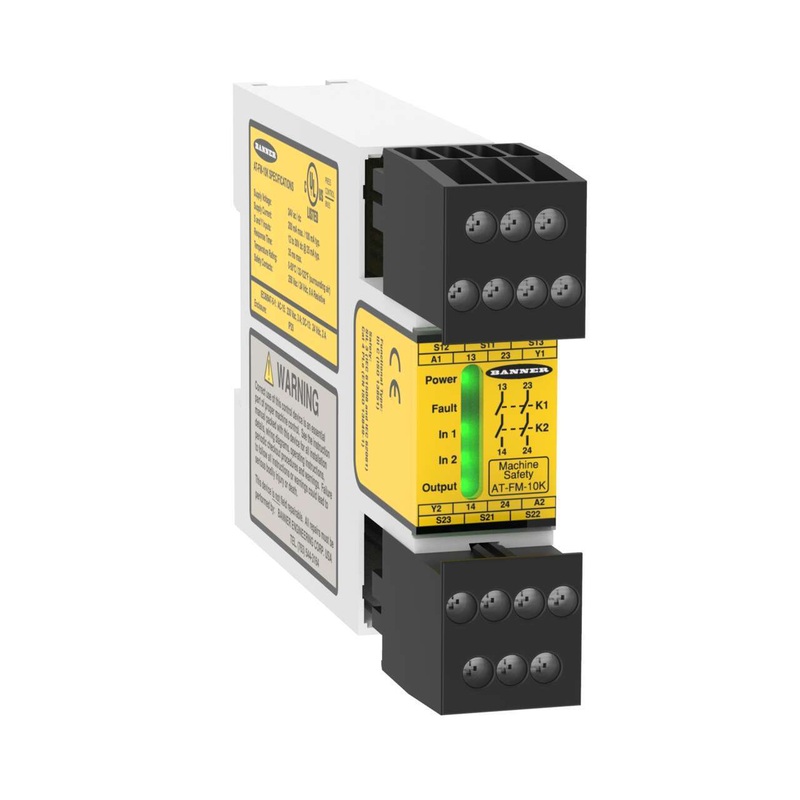 Banner 60698 | AT-FM-10K | Safety Relay Module for Two-Hand Control Buttons