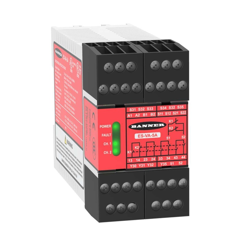 Banner 66092 | ES-VA-5A | Safety Relay Module for E-Stop/Rope Pull/Interlock