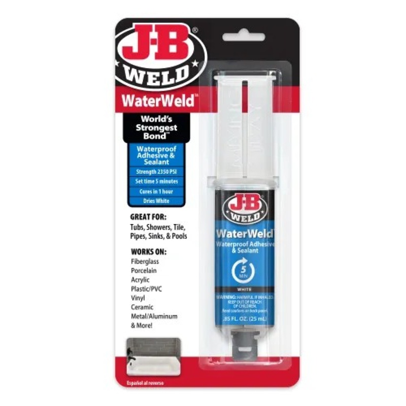 J-B Weld 50177 WaterWeld Epoxy Syringe, 25 mL