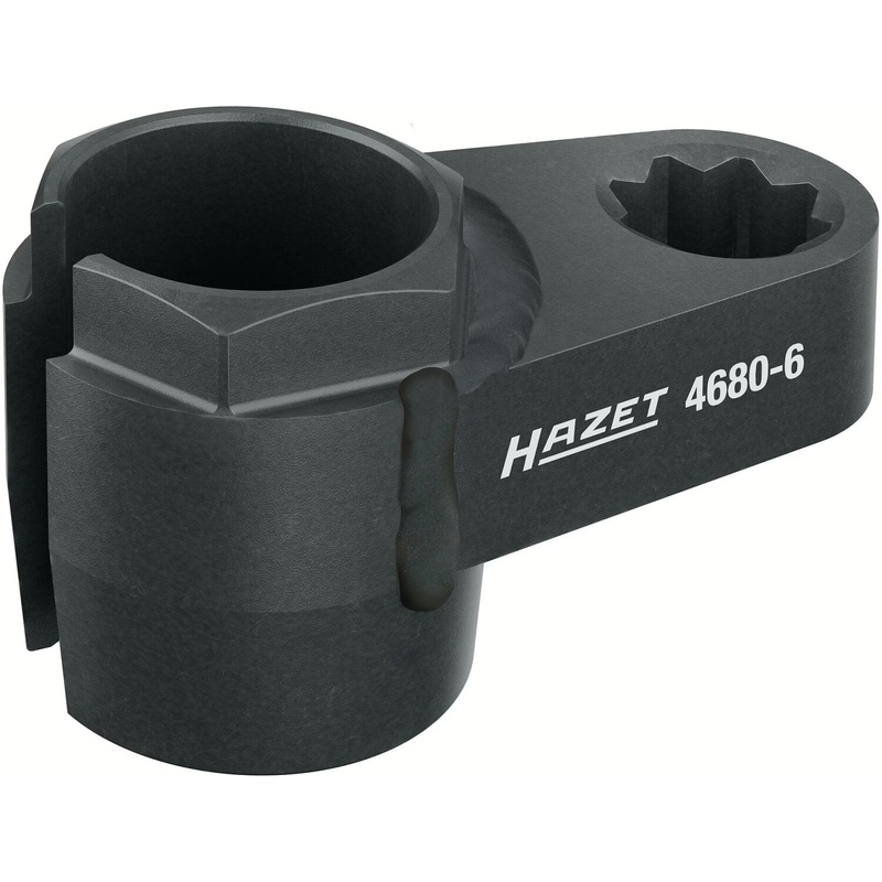 Hazet 4680-6 1/2 inch Double Square  Hollow Exhaust Probe Socket  Outside Hexagon Profile  24 mm