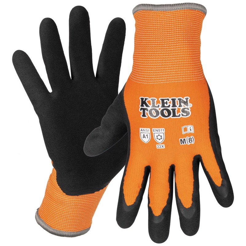 Klein Tools Winter Knit Dipped Gloves, Cut Level A1, Touchscreen