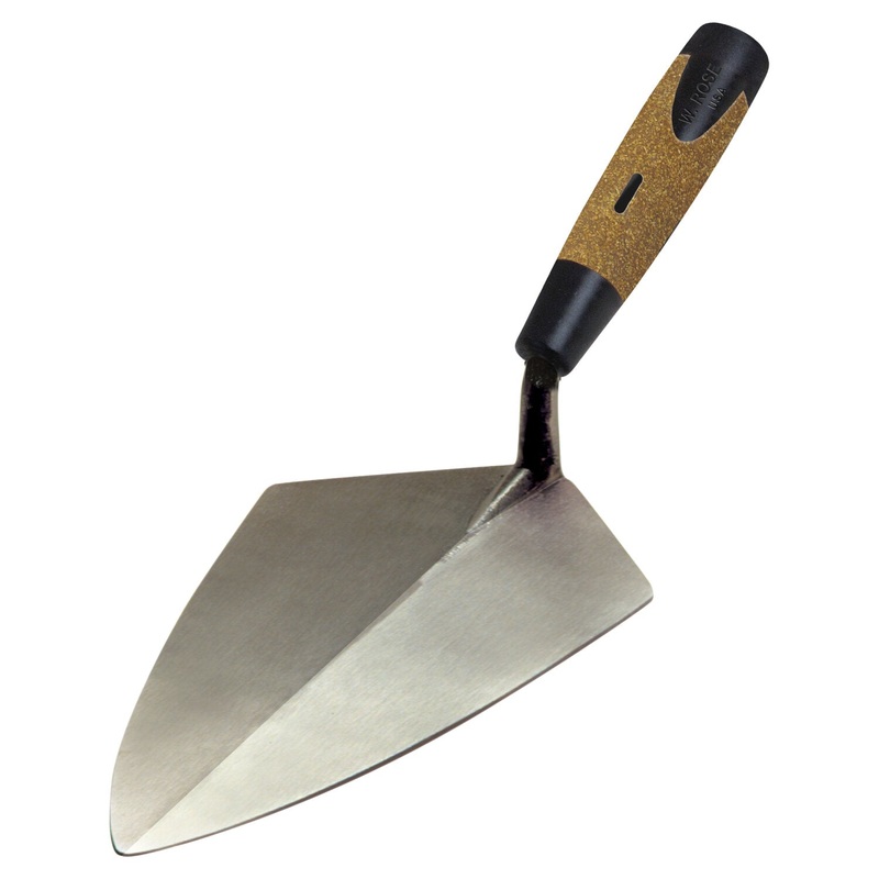 W. Rose RO221-10K 10 Wide Heel Brick Trowel with Cork Handle