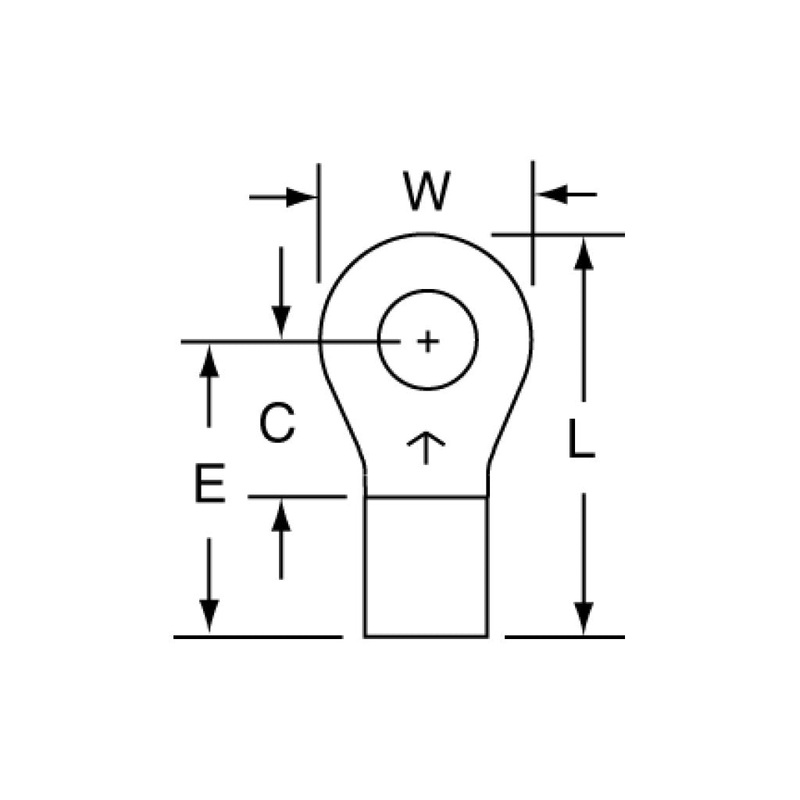 3M Non-Insulated Brazed Seam Ring Tongue Terminal 13-8S-W, Max. Temp.347 F