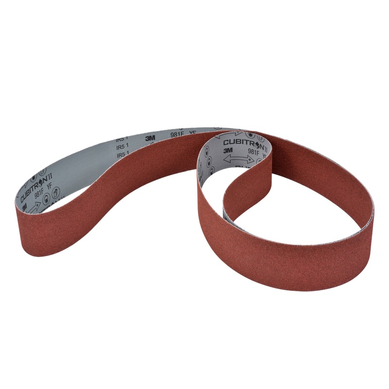 3M Cubitron II Cloth Belt 981F, 36+ YF-weight, 3 in x 118 in, Film-lok