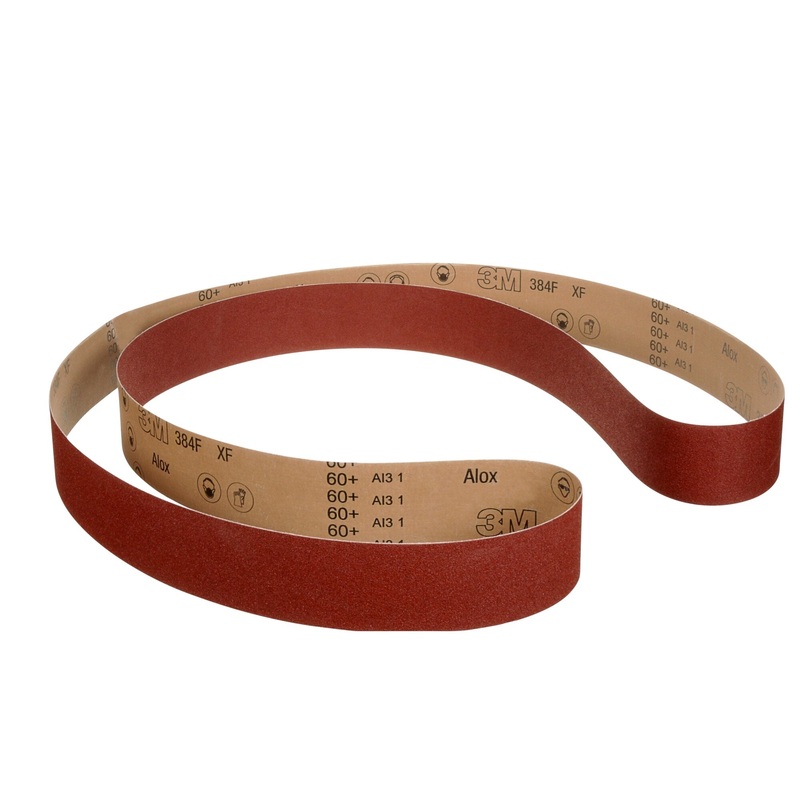 3M Cloth Belt 384F, 220+ XF-weight, 53 in x 103 in, Film-lok, L-flex