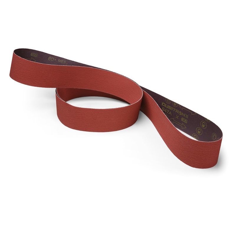 3M Cubitron ll Cloth Belt 947A, 80+ X-weight, 2 in x 45 in, Film-lok,Single-flex