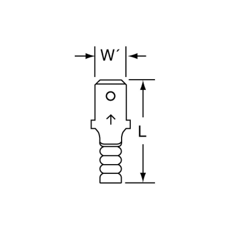 3M Non-Insulated Butted Seam Male Disconnect, 72M-187-20, Max. Temp.347 F