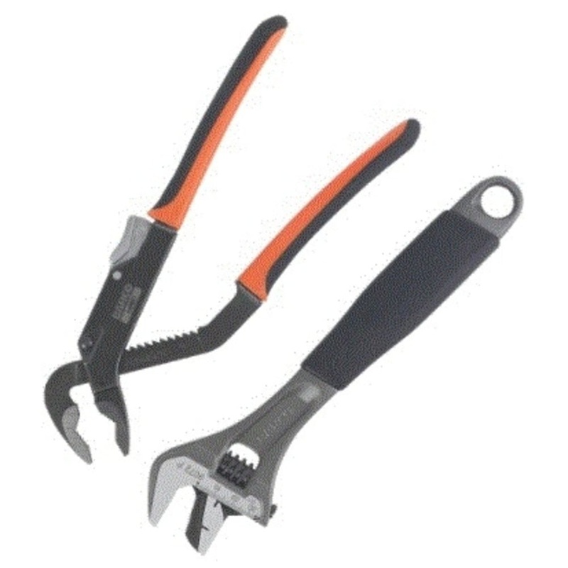 Bahco 218mm Adjustable Wrench & 250mm Water Pump Plier Twin Pack