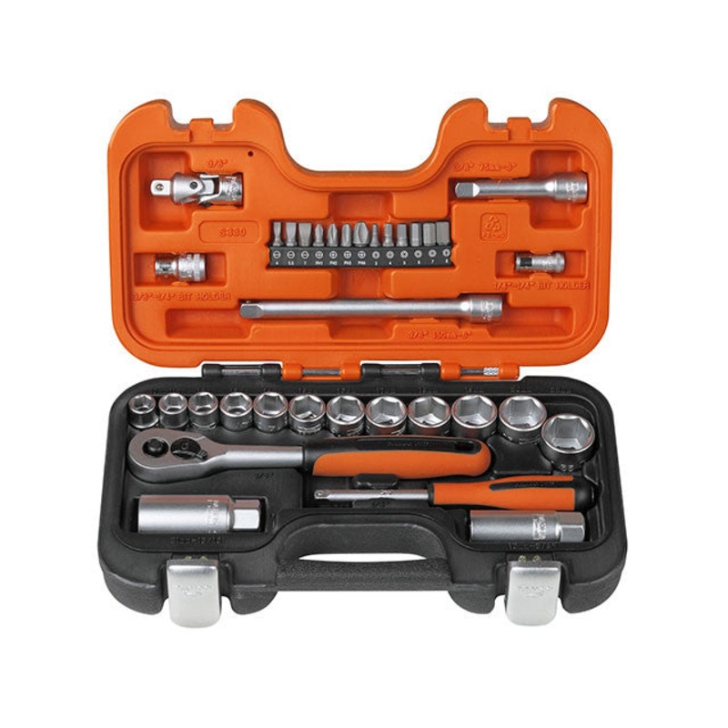 Bahco 34 Piece Mixed 1/4 & 3/8 Drive Socket Set