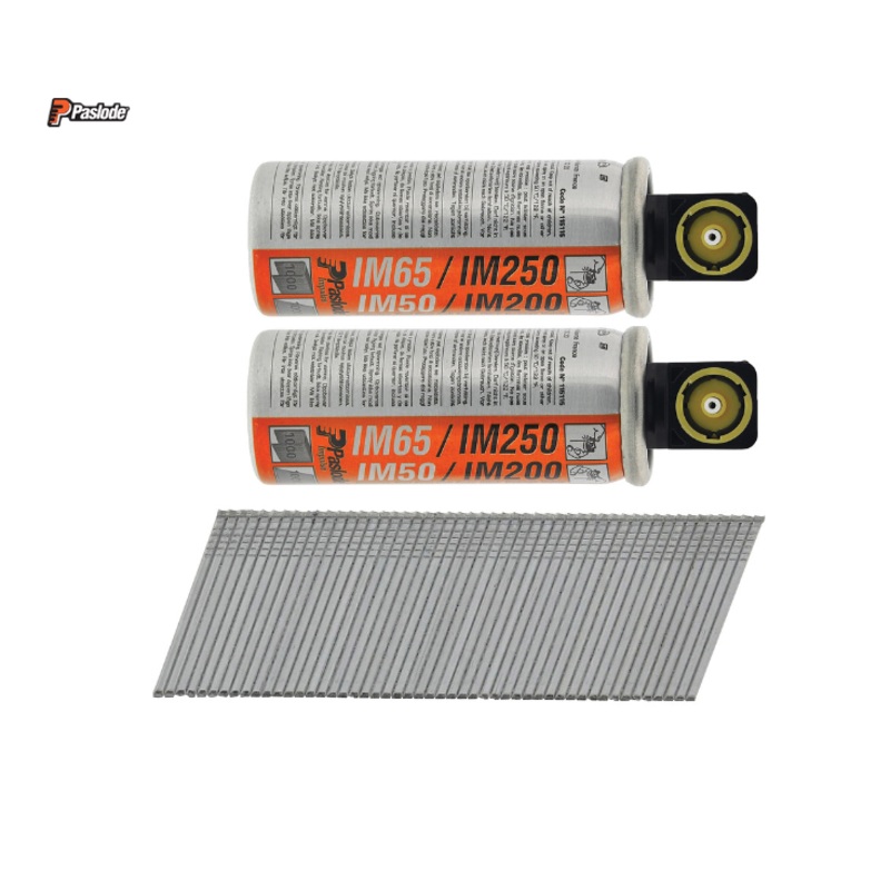 Paslode F16 Stainless Steel Angled Brads (IM65A) + 2 Fuel Cells