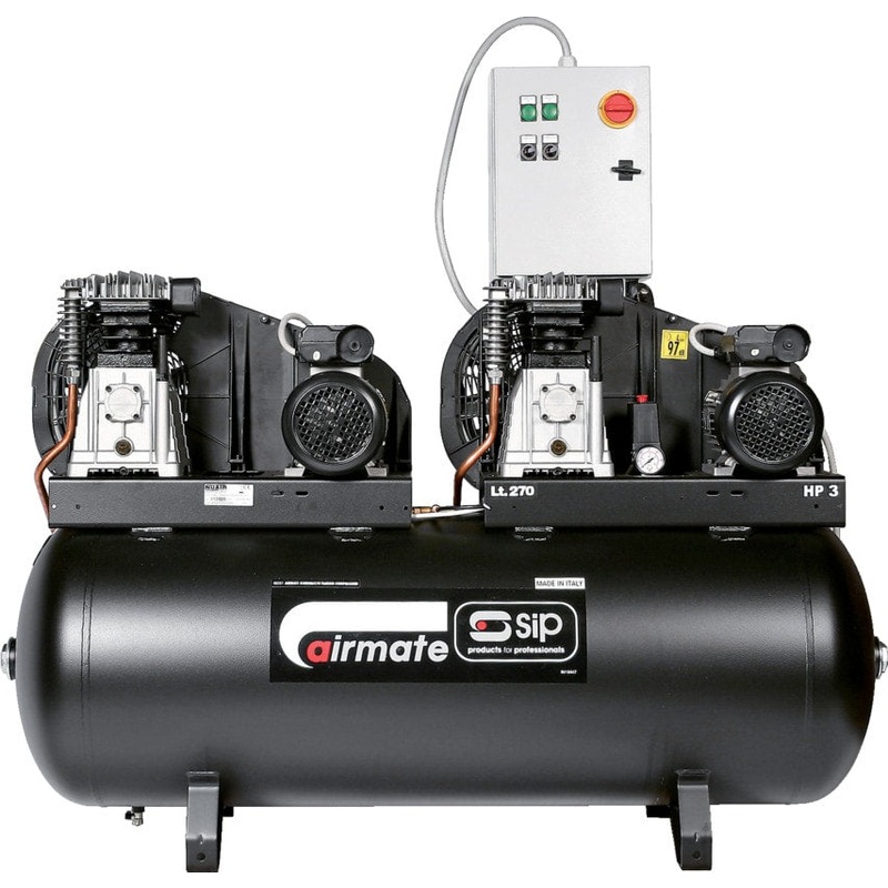 SIP Airmate B3800/270 Oil Lubricated Tandem Air Compressor, 10 bar