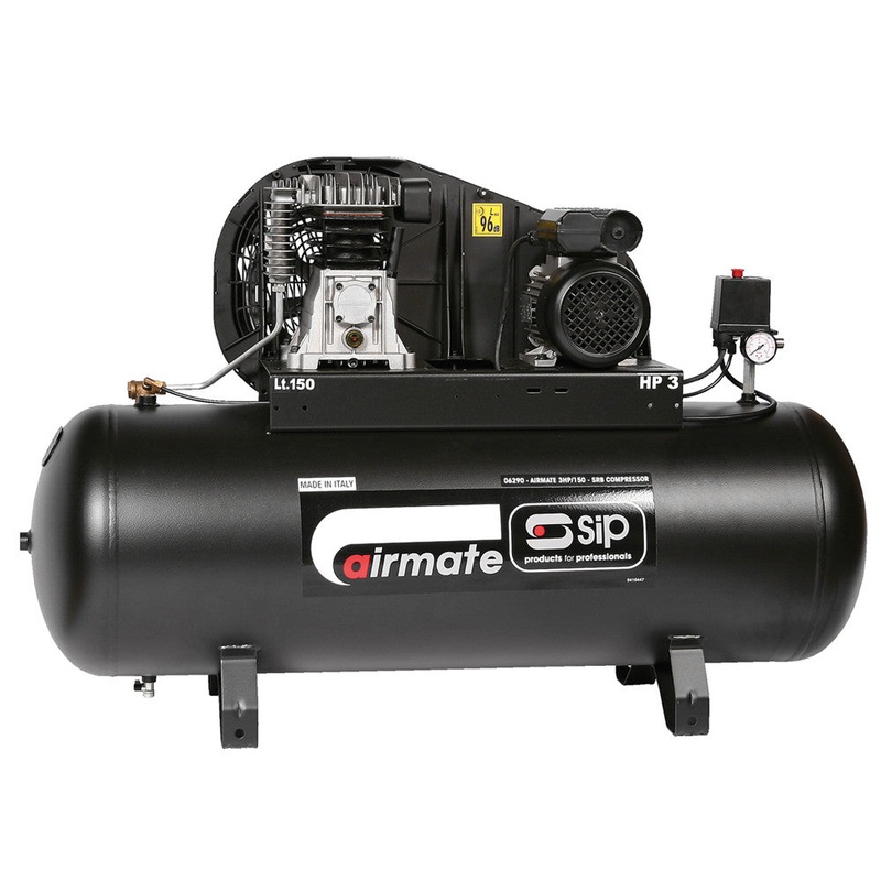 SIP Airmate TN3/150-SRB Belt Drive Oil Lubricated Air Compressor, 10 bar