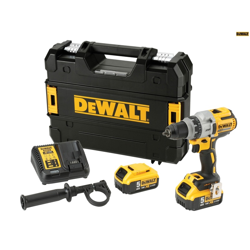DeWalt DCD991P2 18V Brushless 3 Speed Drill Driver Set (2 x 5.0Ah Li-ion + Multi-Voltage Charger + Tstak Carry Case)