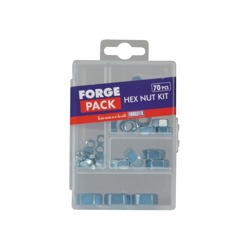 Forgefix Hexagon Nut Kit ForgePack 70 Piece