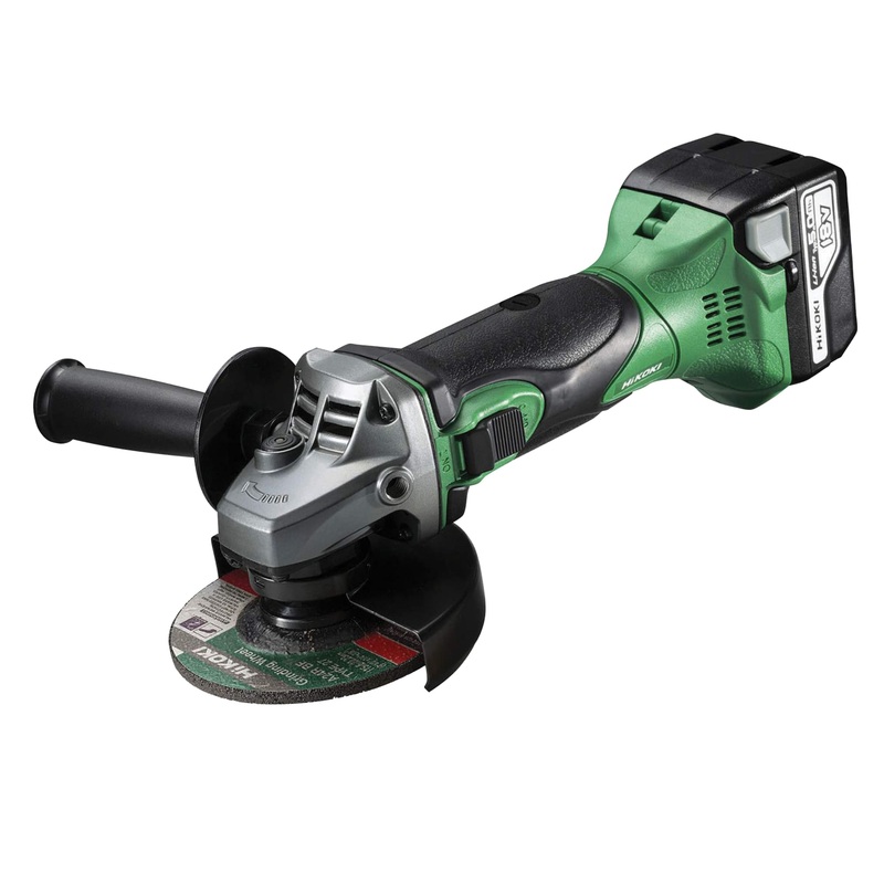 Hikoki 18V G18DSL2JJZ 115mm Cordless Angle Grinder Set (2 x 5.0Ah Li-ion + Charger + Case)