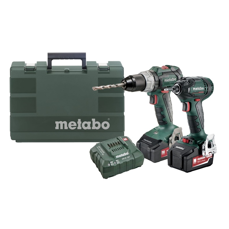Metabo 18V Combi & Impact Driver Twin Pack (2 x 5.2Ah Li-ion + Charger + Case)