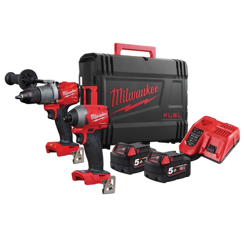 Milwaukee 18V M18 FPP2A2 FUEL Gen 3 Twin Pack (2 x 5.0Ah Li-ion, Charger, Carry Case)
