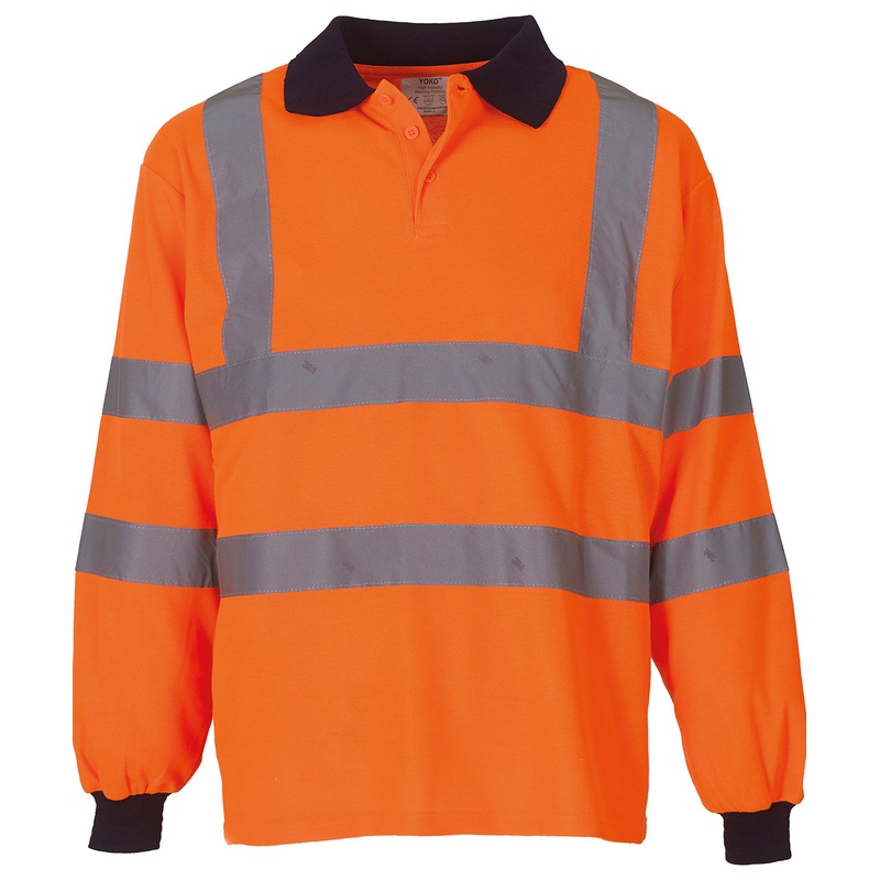 Yoko YK021 Hi-Vis Long Sleeve Polo