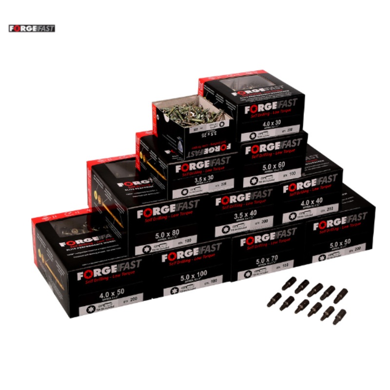 ForgeFast Torx Compatible Wood Screw Pack 1800 Piece