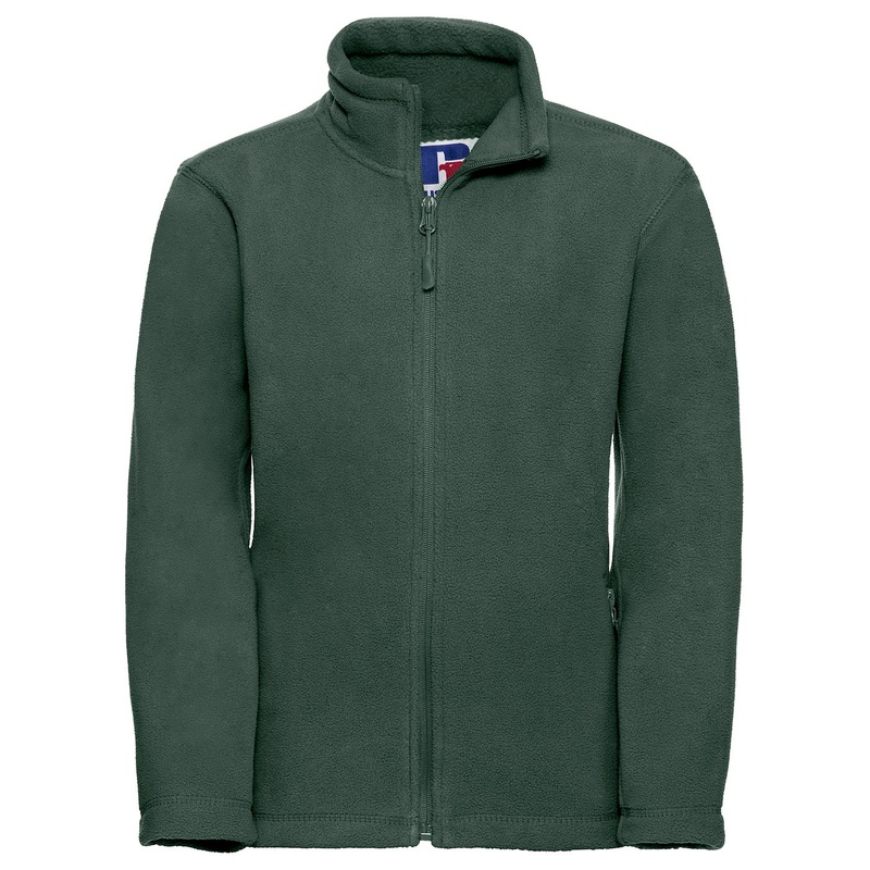 Bottle Green - Kids full-zip outdoor fleece
