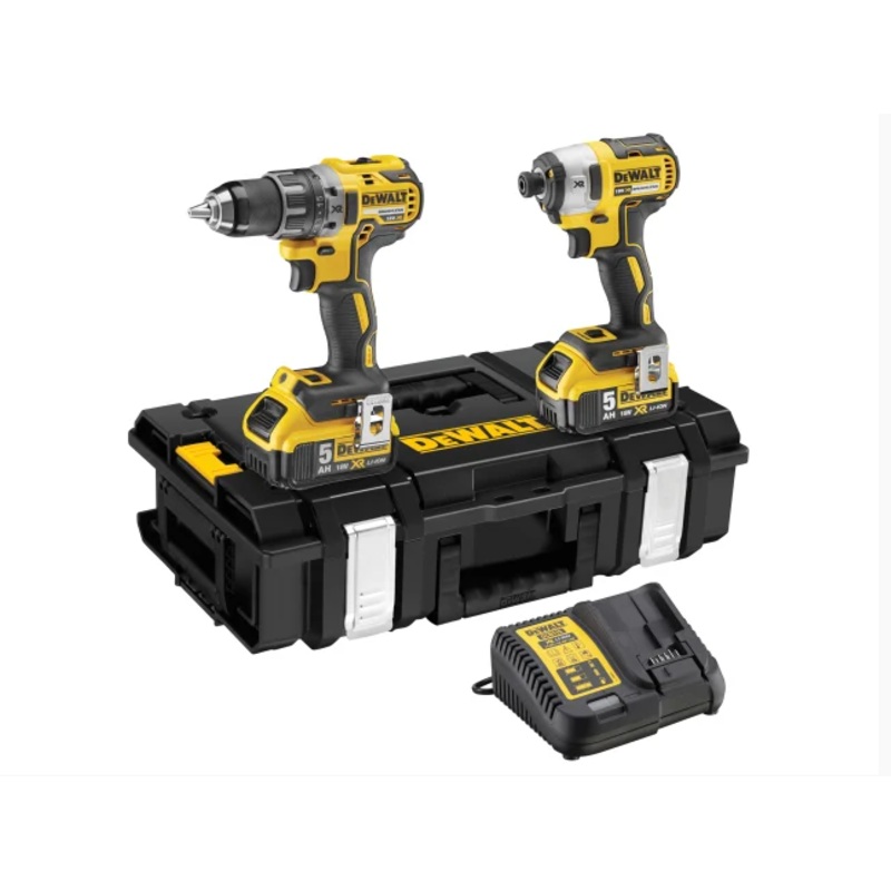Dewalt 18V DCD796 XR Brushless Combi Drill Set (2 x 5.0Ah Li-ion + Charger + Kitbox)